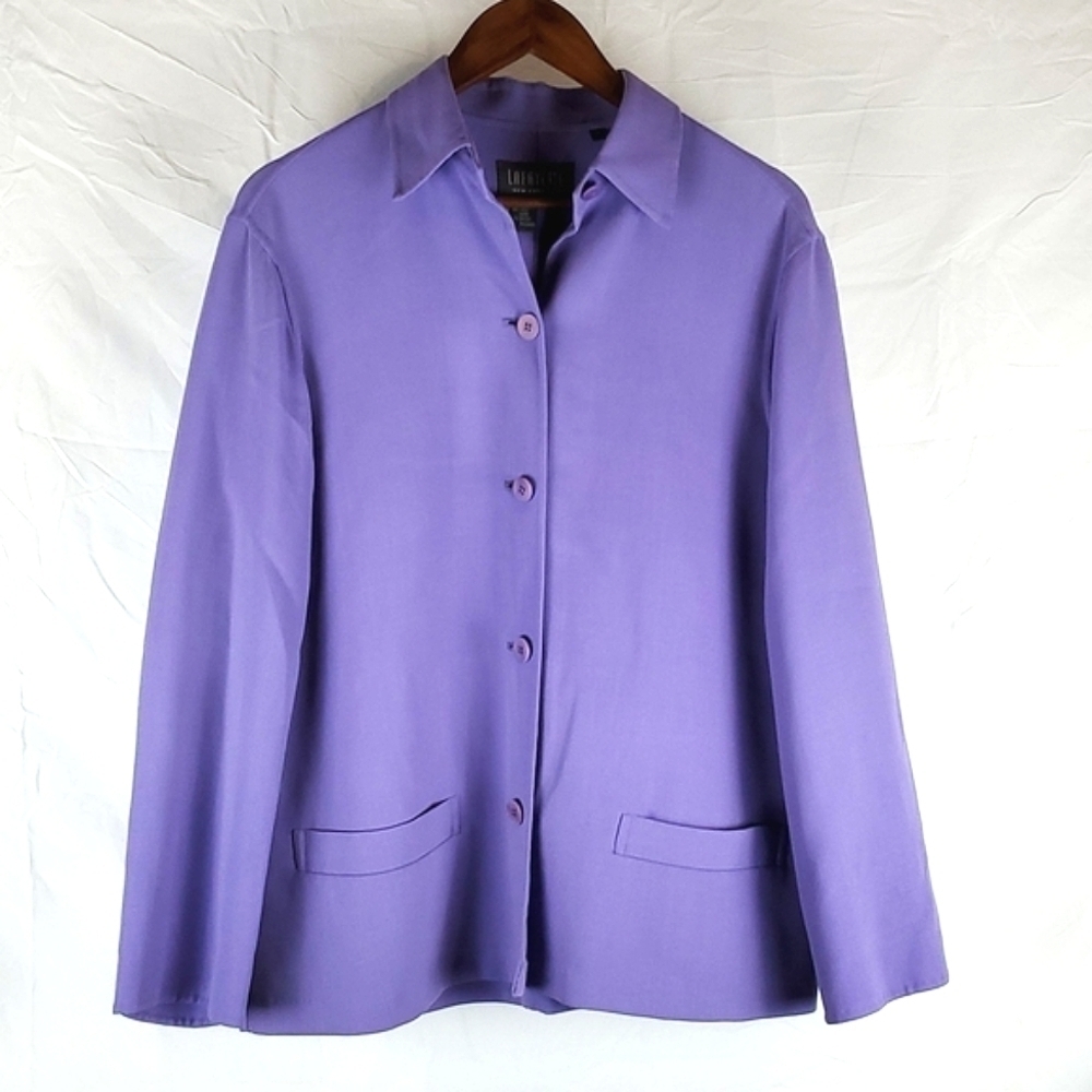 Lafayette 148 New York Purple Wool‎ Jacket